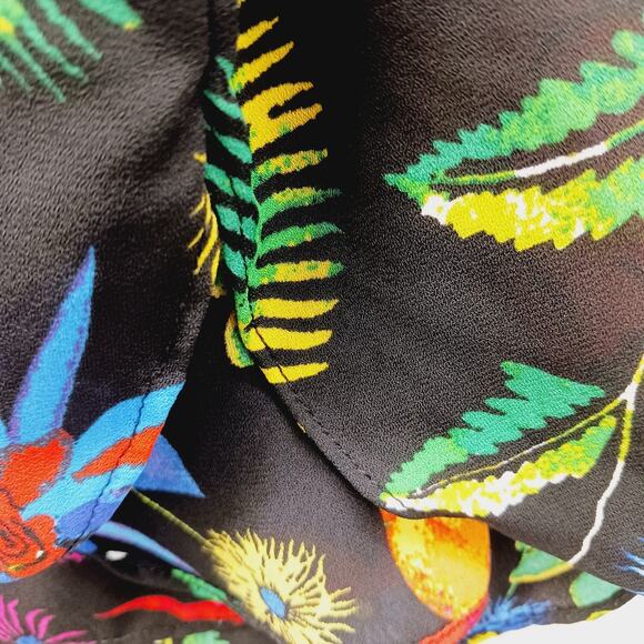 Blouse Size 2X Floral Tropical Whimsycore Fairy Bold Maximalist Vacation Resort - Picture 5 of 16